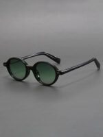 Retro Oval Black Frame Sun Shade Glasses - Image 3