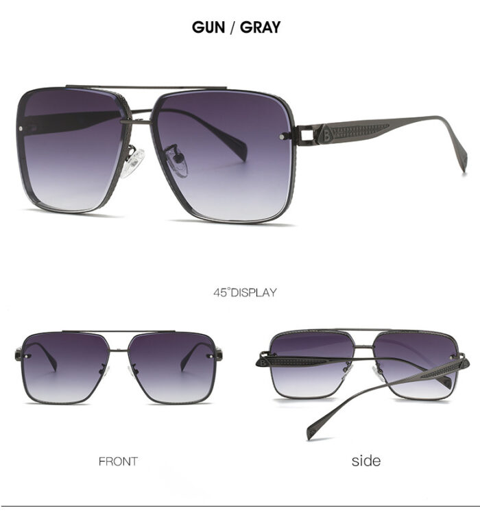 Men's Casual Fashion Metal Frame Sun Glasses - Image 9