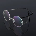 Retro Round Titanium Alloy Super Elastic Frameless  Glasses