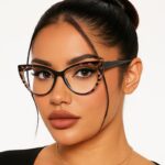 Leg Cat Eye Anti-blue Light Flat Bottom Glasses