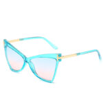Fashion Triangle T-shaped Ocean Color Cat Eye Glasses - Image 8