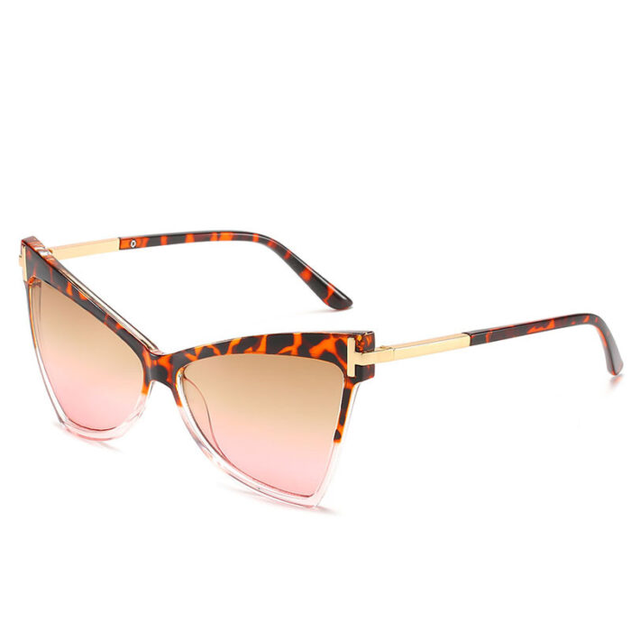 Fashion Triangle T-shaped Ocean Color Cat Eye Glasses - Image 5