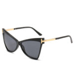 Fashion Triangle T-shaped Ocean Color Cat Eye Glasses - Image 4