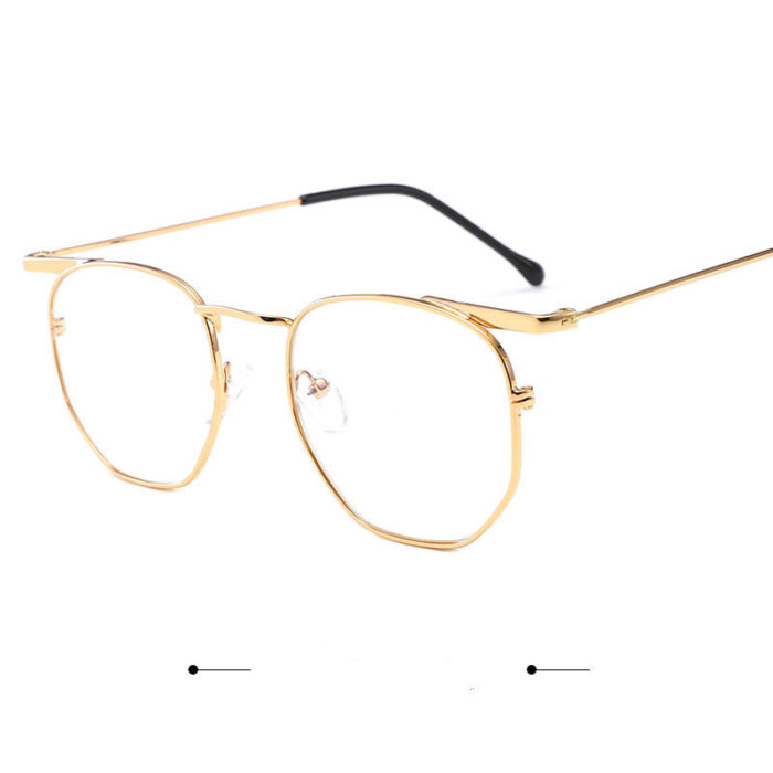 Vintage Harajuku Style Gold Rim Glasses Frame - Image 1