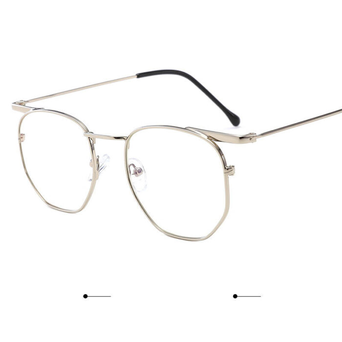 Vintage Harajuku Style Gold Rim Glasses Frame - Image 2