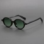Retro Oval Black Frame Sun Shade Glasses - Image 6