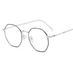 Irregular Geometric Anti-blue Light Alloy Frame Splicing Glasses - Image 3