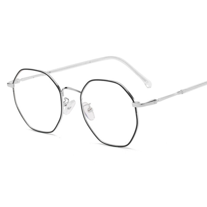Irregular Geometric Anti-blue Light Alloy Frame Splicing Glasses - Image 3