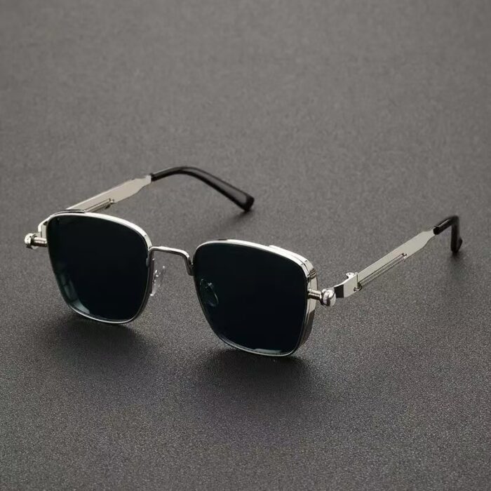 Men's Box Metal Retro UV Sun Glasses - Image 1