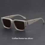 Gray Blue Square Thick Frame Sunglasses UV-proof Retro Simple Sun Glasses - Image 7