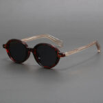 Retro Oval Black Frame Sun Shade Glasses - Image 8