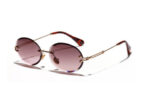 Women Oval crystal glasses eye ear ladies Rimless - Image 5