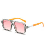 Women's Fashion Reflective Lenses Brown Sun Glasses - Image 5