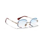 Women Oval crystal glasses eye ear ladies Rimless - Image 7