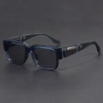 Gray Blue Square Thick Frame Sunglasses UV-proof Retro Simple Sun Glasses