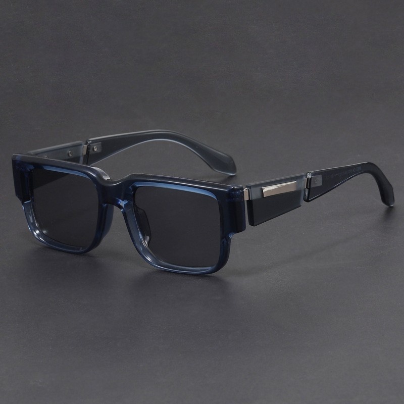 550e403d-5164-4c30-b33d-a89942b7f54b_trans.jpeg Gray Blue Square Thick Frame Sunglasses UV-proof Retro Simple Sun Glasses - Image 1