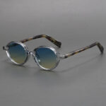 Retro Oval Black Frame Sun Shade Glasses - Image 9