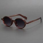 Retro Oval Black Frame Sun Shade Glasses