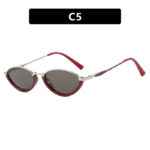Small Frame Metal Sunglasses Sun Protection Plain Sun Glasses - Image 10