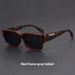 Gray Blue Square Thick Frame Sunglasses UV-proof Retro Simple Sun Glasses - Image 5