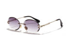 Women Oval crystal glasses eye ear ladies Rimless - Image 3