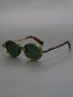 Retro Oval Black Frame Sun Shade Glasses - Image 7