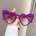 Female Cute Cat Eye Heart-shaped Sun Glasses - Image 4