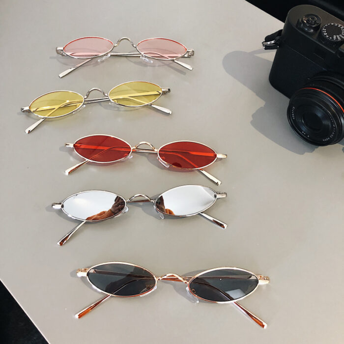 Retro Cat Eye Sunglasses Women Yellow Red Lens Sun Glasses - Image 1
