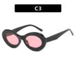 European And American Retro Oval Small Frame Sun Glasses - Image 3