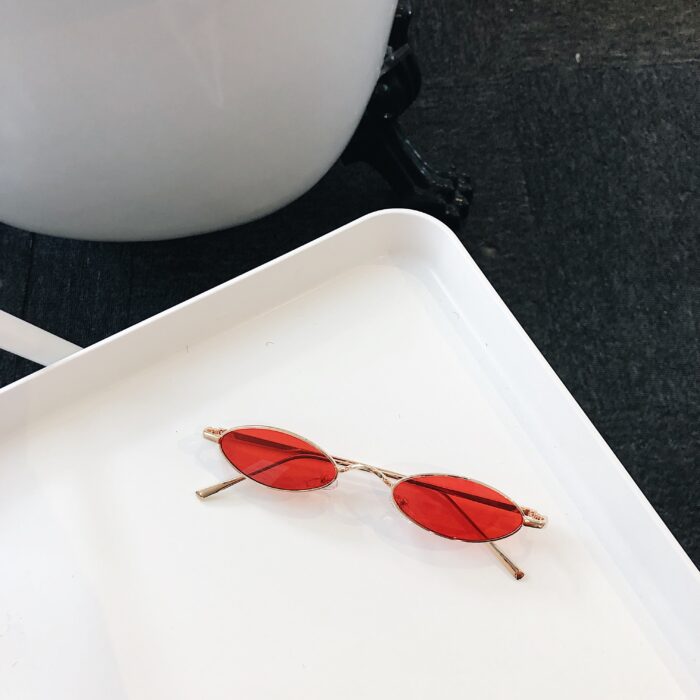 Retro Cat Eye Sunglasses Women Yellow Red Lens Sun Glasses - Image 4