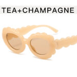 Personalized Clouds Oval Sunflower Flowers Sun Protection Glasses - Image 3