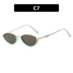 Small Frame Metal Sunglasses Sun Protection Plain Sun Glasses - Image 7