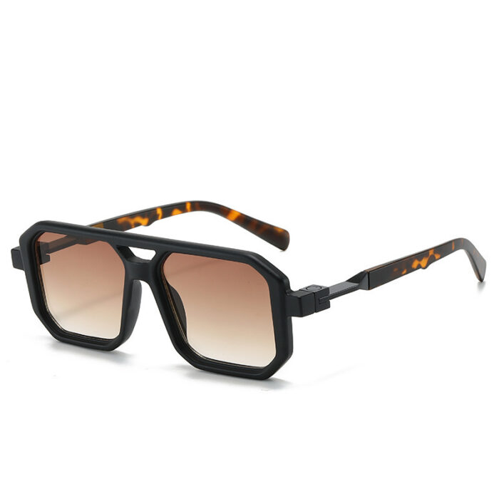 Women's Fashion Reflective Lenses Brown Sun Glasses - Image 2