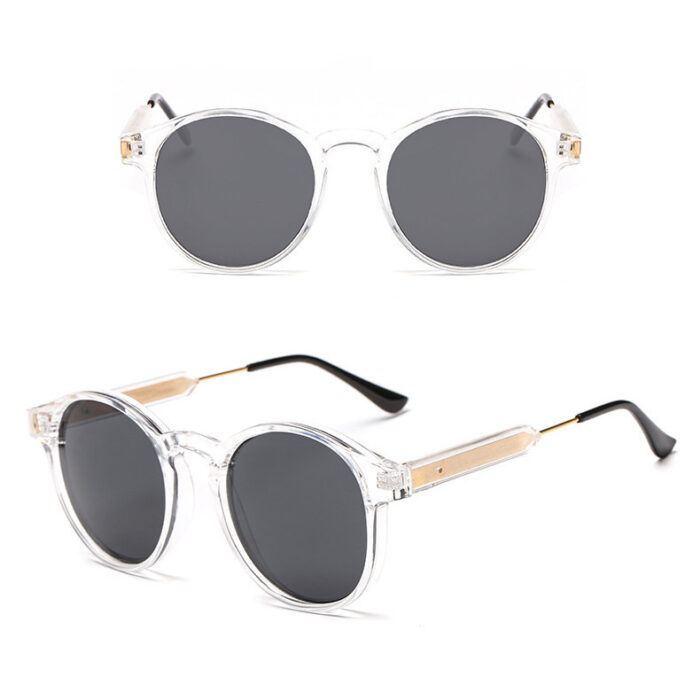 Men's And Women's Retro Sunglasses Round Sun Glasses - Image 3