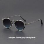 Metal Circle Frame Sunglasses UV Men And Women Sun Glasses - Image 4