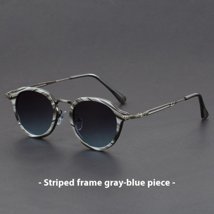 Metal Circle Frame Sunglasses UV Men And Women Sun Glasses - Image 4