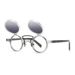 Sun Glasses Round Beige Frame - Image 4