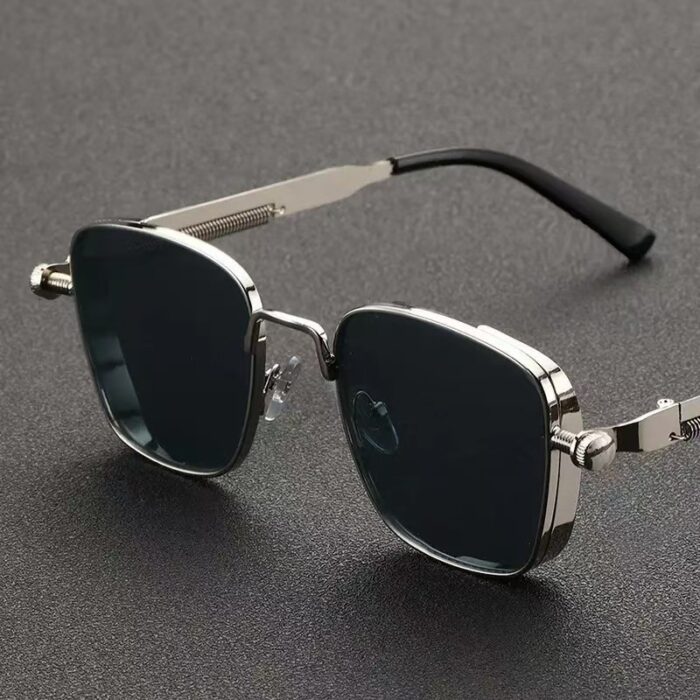 Men's Box Metal Retro UV Sun Glasses - Image 5
