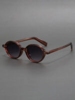 Retro Oval Black Frame Sun Shade Glasses - Image 2