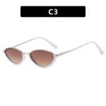 Small Frame Metal Sunglasses Sun Protection Plain Sun Glasses - Image 9
