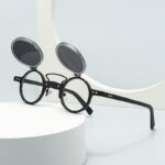 Sun Glasses Round Beige Frame - Image 2