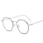 Irregular Geometric Anti-blue Light Alloy Frame Splicing Glasses - Image 5