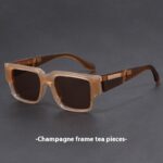 Gray Blue Square Thick Frame Sunglasses UV-proof Retro Simple Sun Glasses - Image 8